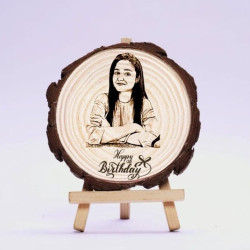 Natural wooden slice frame
