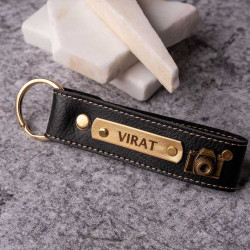Personalized leather keychain